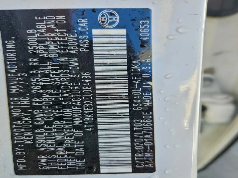 2014 TOYOTA AVALON BASE  