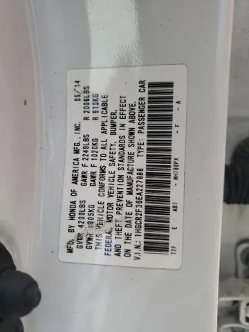 2014 HONDA ACCORD LX