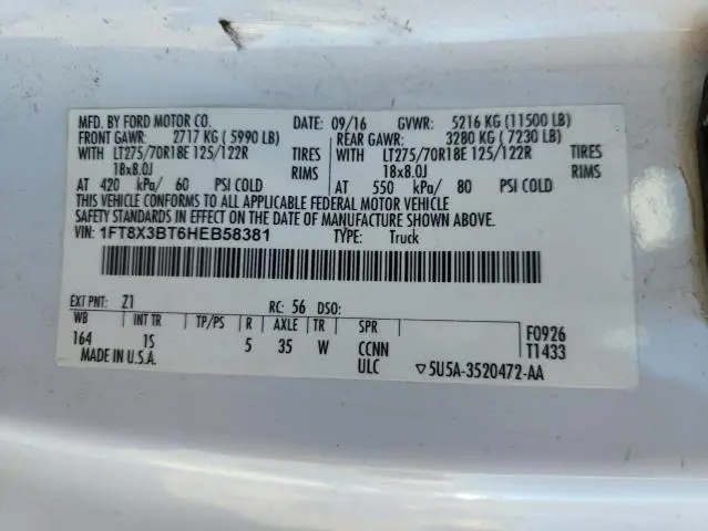 2017 FORD F350 SUPER DUTY  