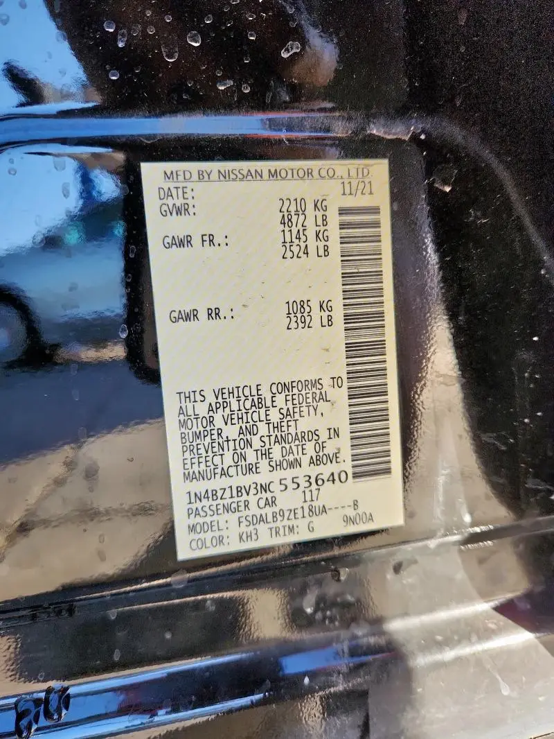 2022 NISSAN LEAF S PLUS  