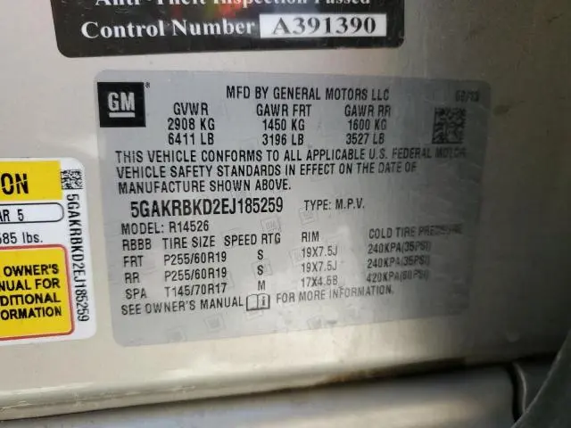 2014 BUICK ENCLAVE   