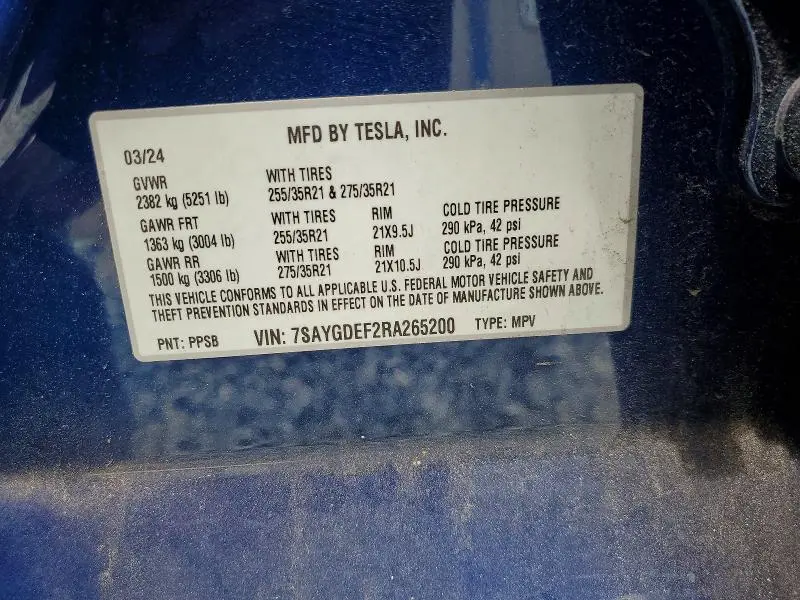 2024 TESLA MODEL Y   