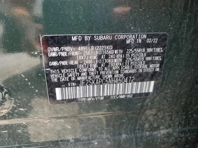 2022 SUBARU FORESTER LIMITED