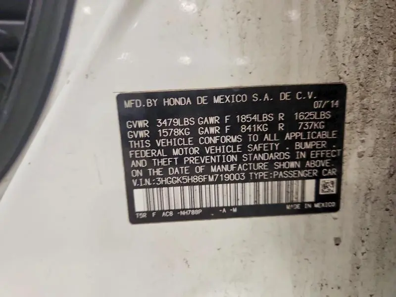 2015 HONDA FIT EX  