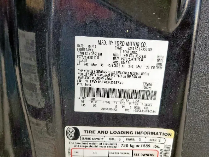 2014 FORD F150 SUPERCREW  