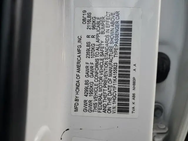 2019 HONDA ACCORD LX  