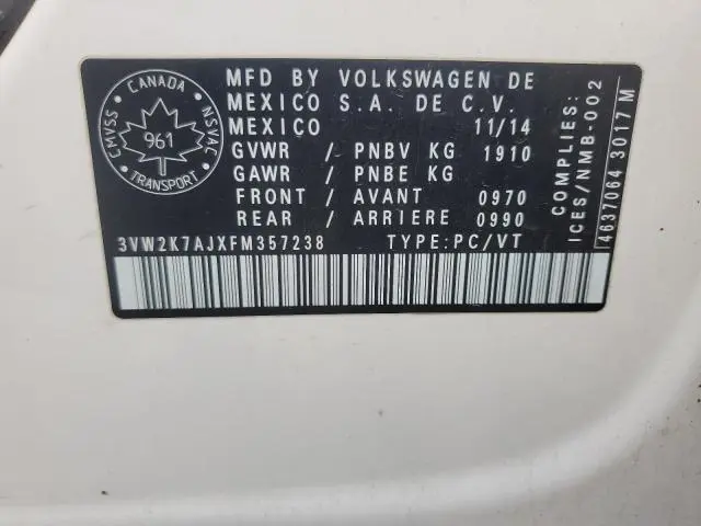 2015 VOLKSWAGEN JETTA BASE  