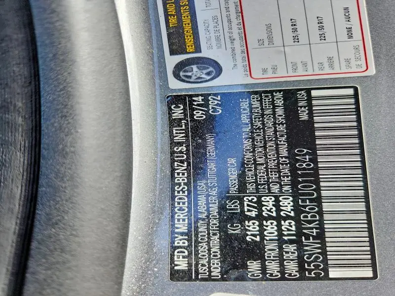 2015 MERCEDES-BENZ C 300 4MATIC  