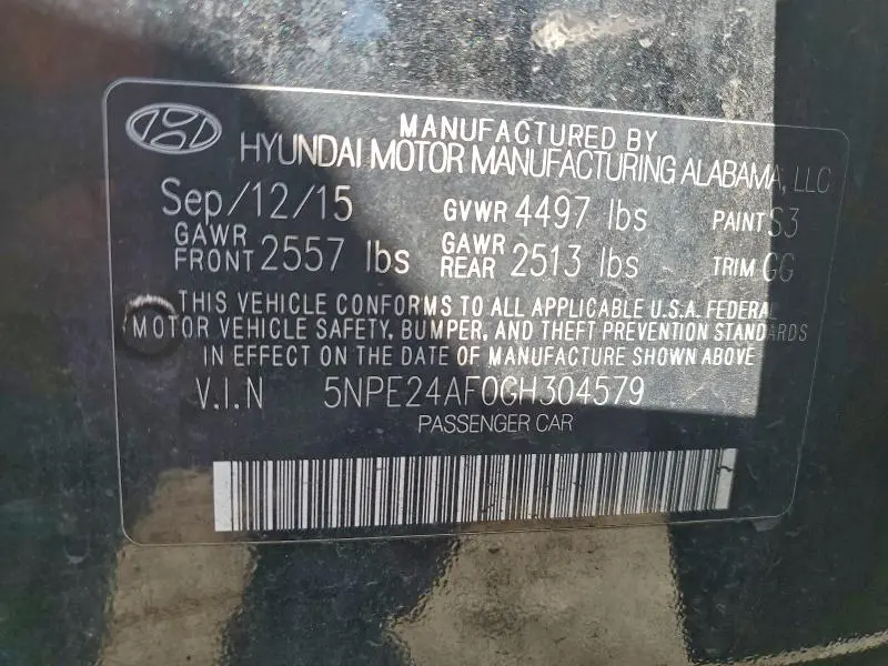 2016 HYUNDAI SONATA SE  