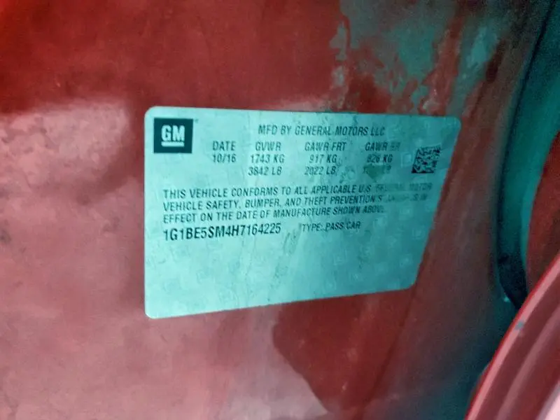 2017 CHEVROLET CRUZE LT  