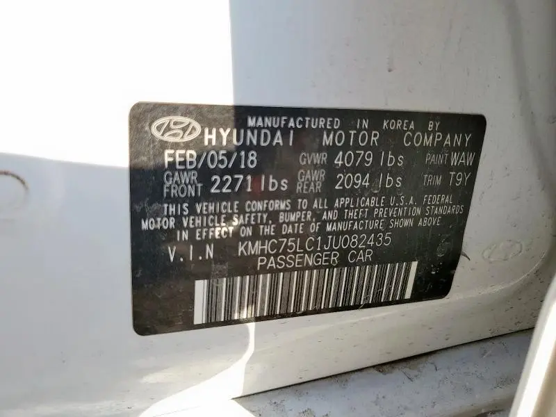 2018 HYUNDAI IONIQ SEL  