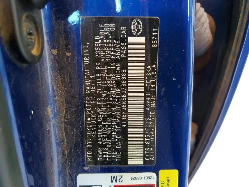 2011 TOYOTA CAMRY SE  