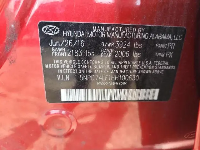 2017 HYUNDAI ELANTRA SE  