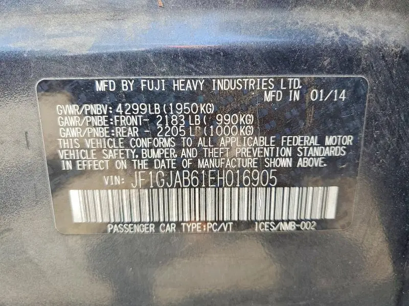 2014 SUBARU IMPREZA PREMIUM  
