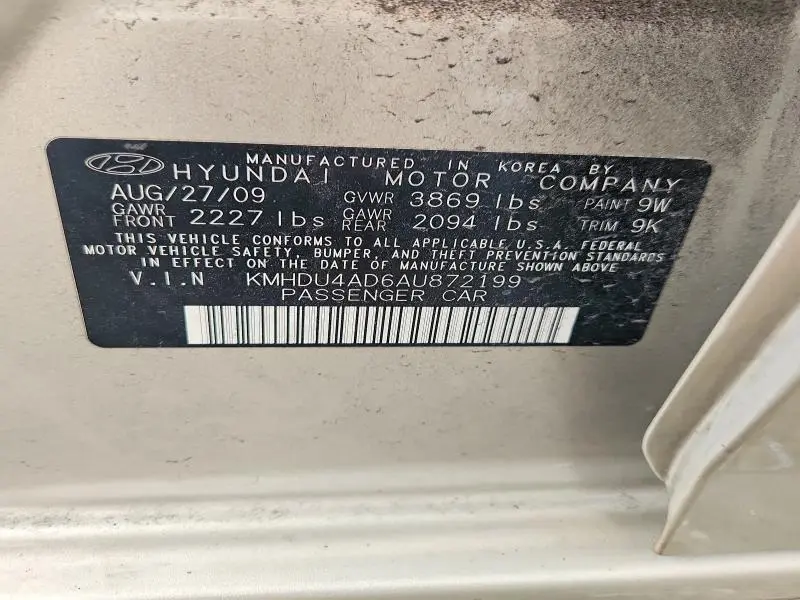 2010 HYUNDAI ELANTRA GLS  