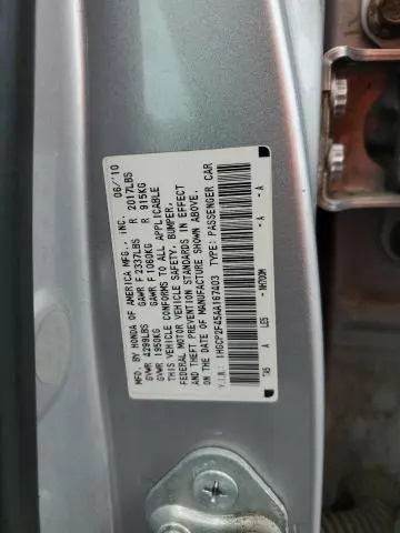 2010 HONDA ACCORD LXP  