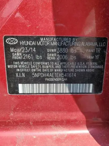 2014 HYUNDAI ELANTRA SE  