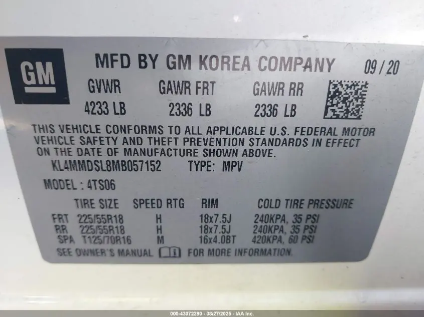 2021 BUICK ENCORE GX FWD SELECT