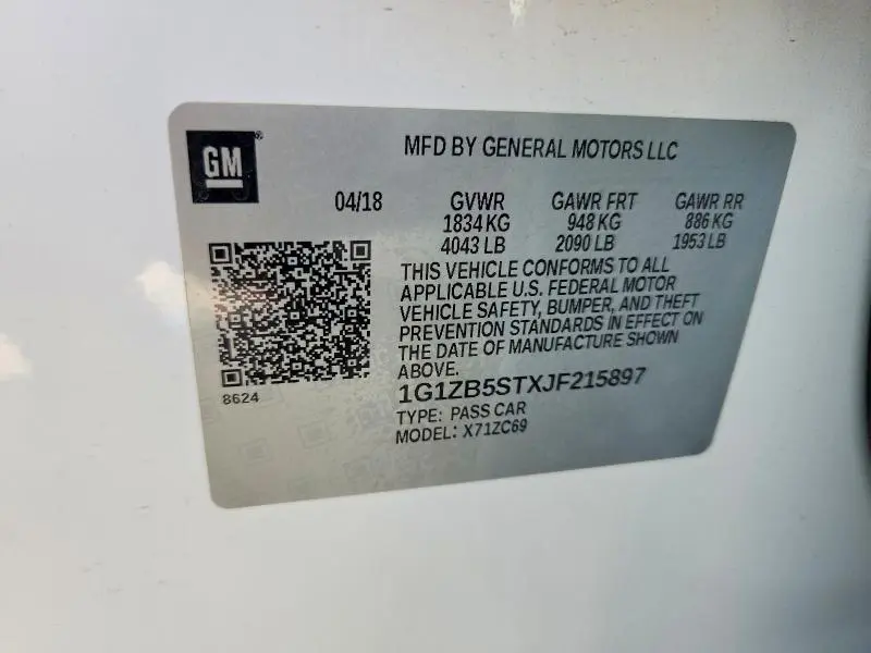 2018 CHEVROLET MALIBU LS  