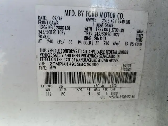 2016 FORD EDGE TITANIUM  