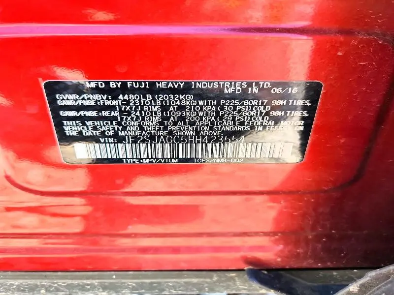 2017 SUBARU FORESTER 2.5I PREMIUM  