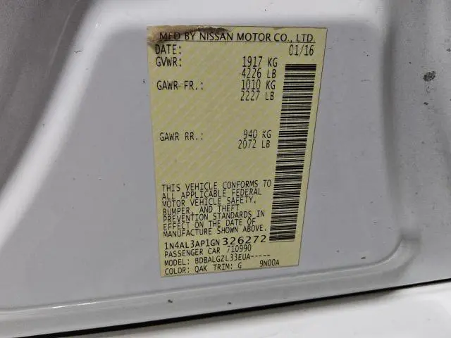 2016 NISSAN ALTIMA 2.5  