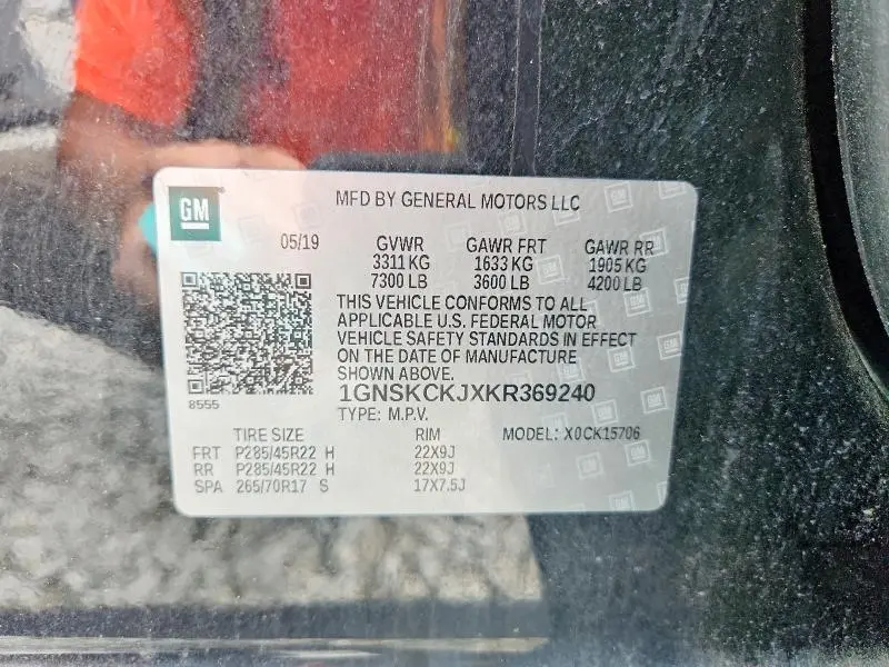 2019 CHEVROLET TAHOE K1500 PREMIER  