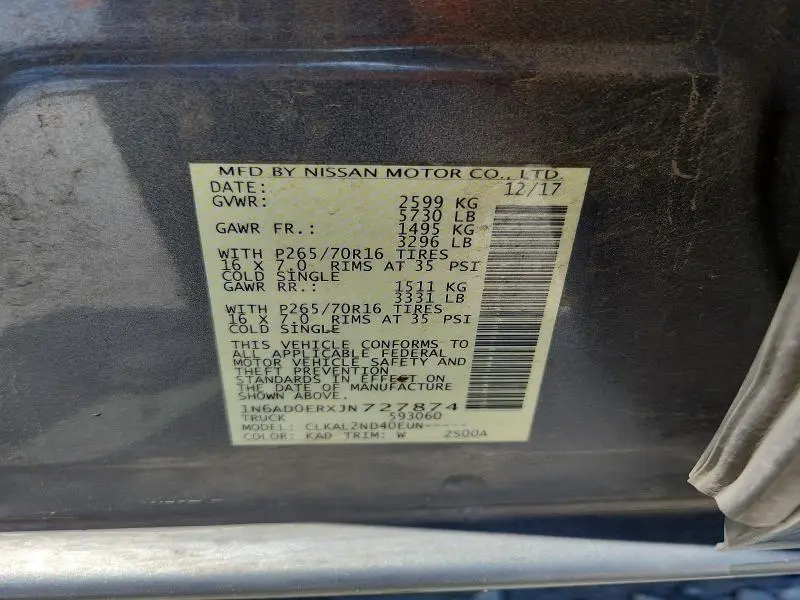 2018 NISSAN FRONTIER SV  