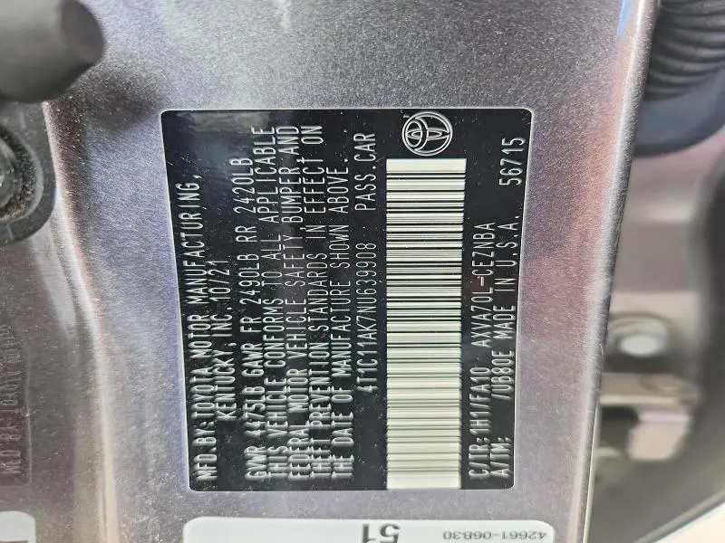 2022 TOYOTA CAMRY LE  