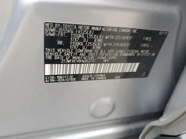 2017 TOYOTA RAV4 XLE  