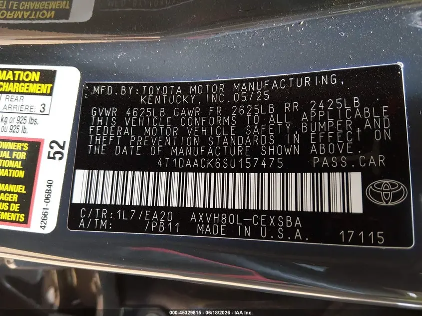 2025 TOYOTA CAMRY SE