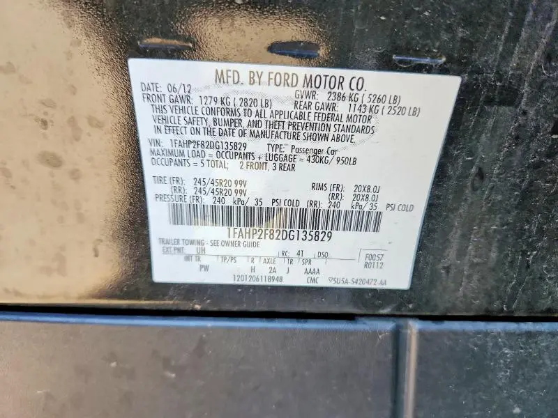 2013 FORD TAURUS COMFORT  