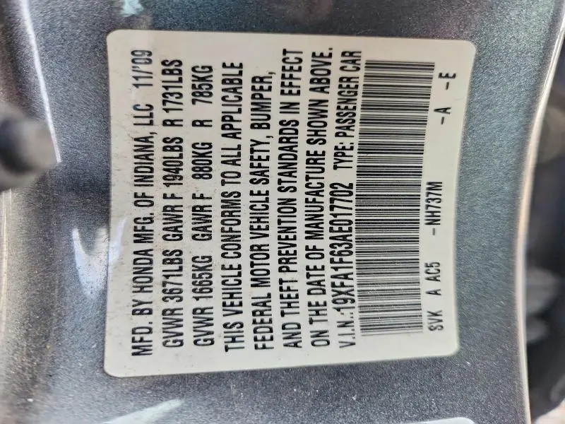 2010 HONDA CIVIC LX-S  