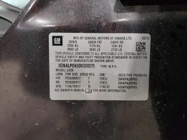 2013 CHEVROLET EQUINOX LT  