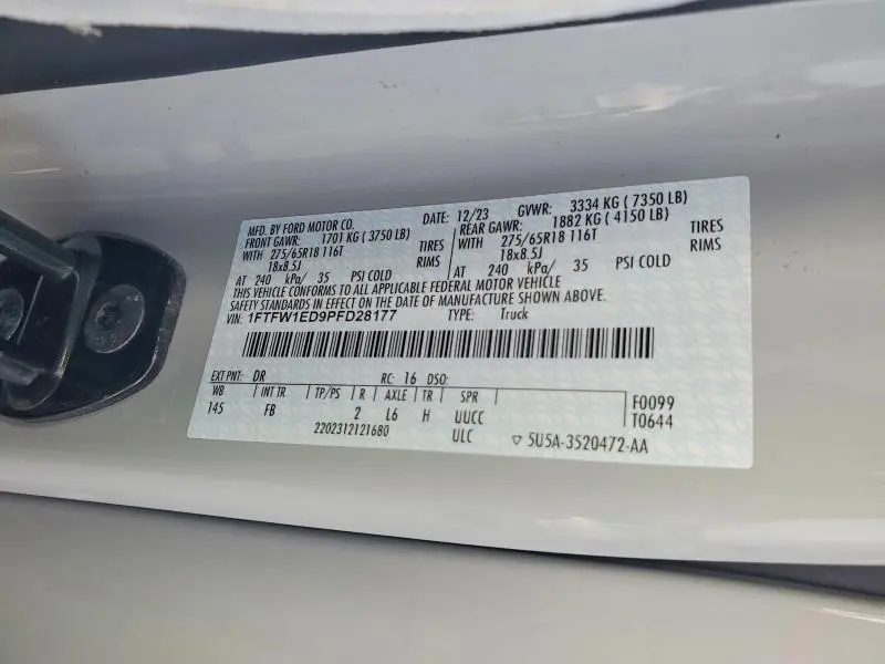 2023 FORD F150 SUPERCREW  