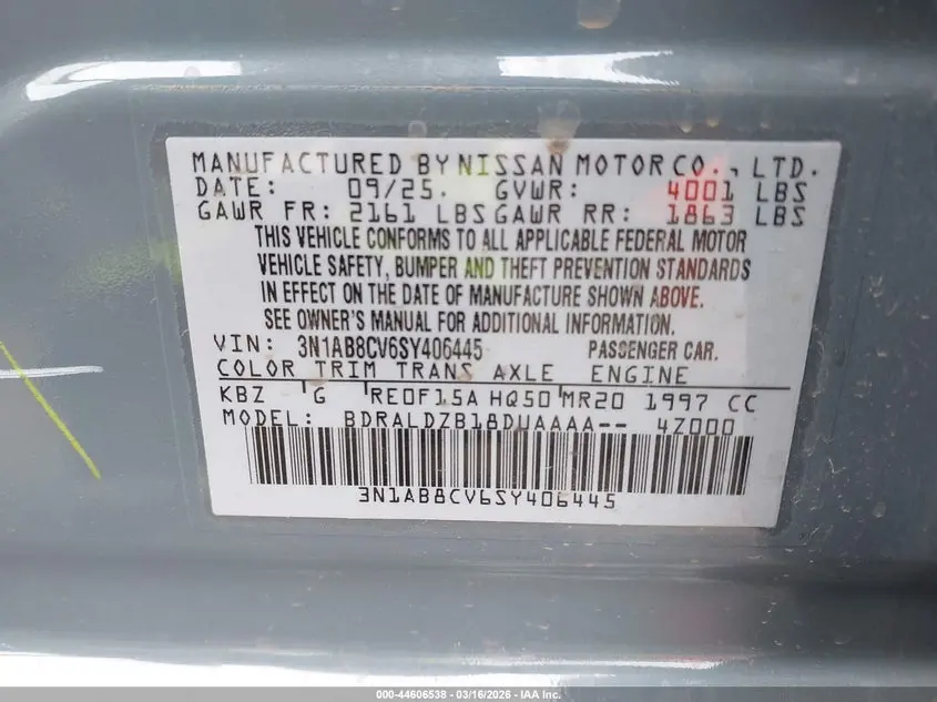 2025 NISSAN SENTRA SV