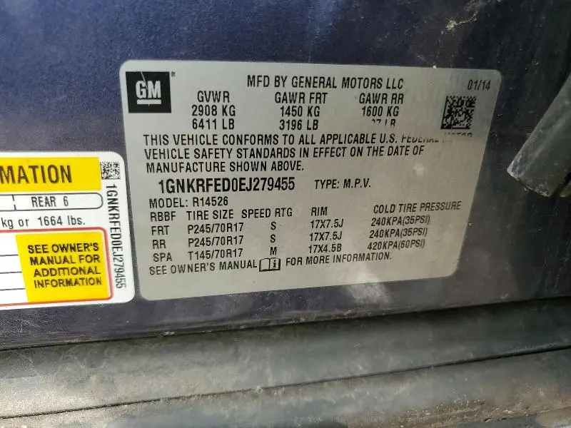 2014 CHEVROLET TRAVERSE LS  