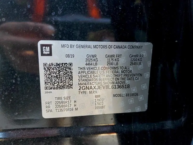 2020 CHEVROLET EQUINOX LT  