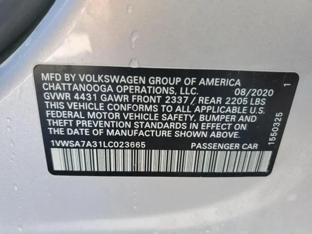 2020 VOLKSWAGEN PASSAT SE  