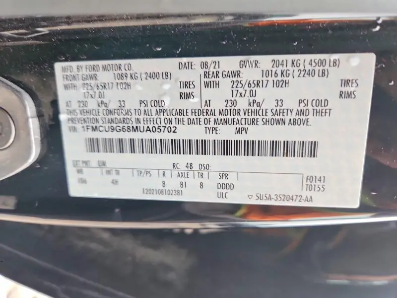 2021 FORD ESCAPE SE  