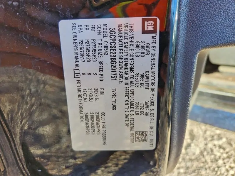 2011 CHEVROLET SILVERADO C1500 LT  