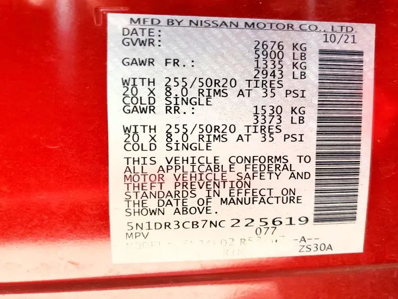 2022 NISSAN PATHFINDER SL  