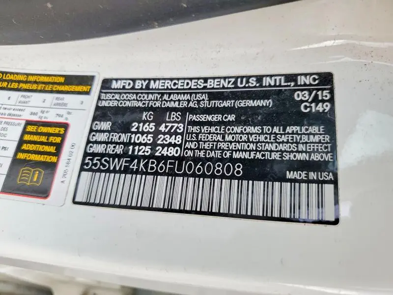 2015 MERCEDES-BENZ C 300 4MATIC  