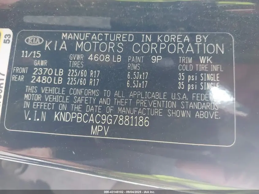 2016 KIA SPORTAGE LX