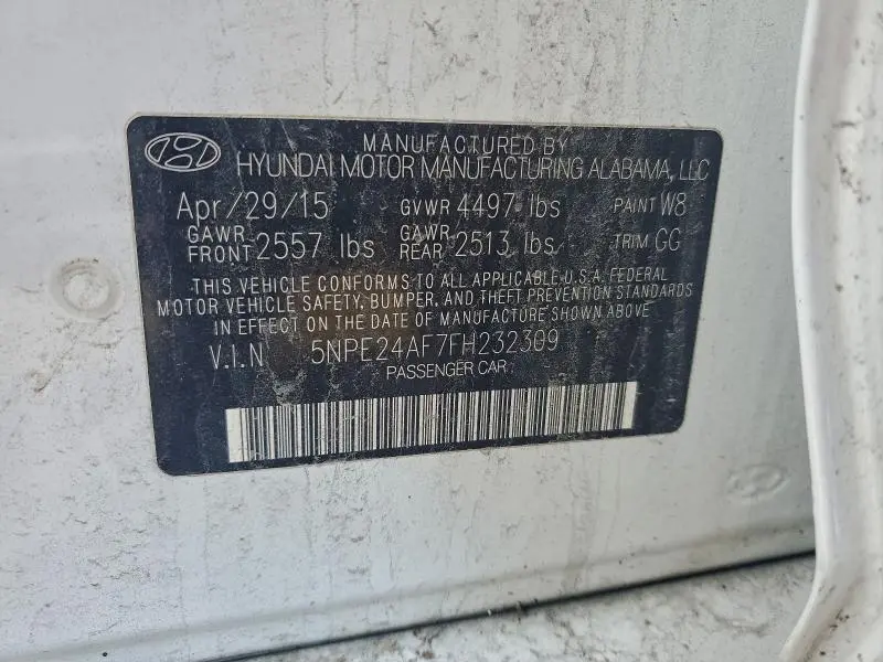 2015 HYUNDAI SONATA SE  