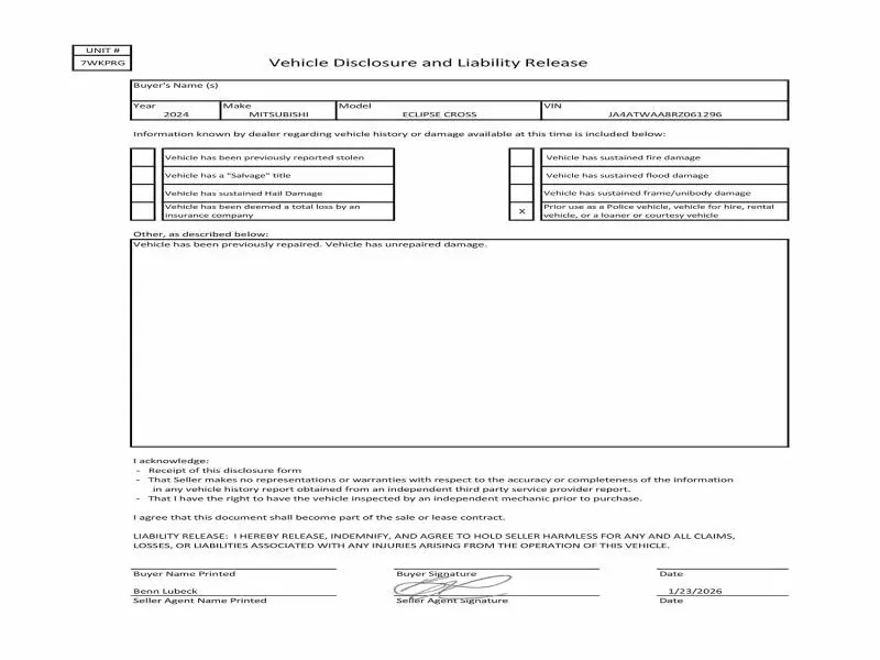 2024 MITSUBISHI ECLIPSE CROSS SE  