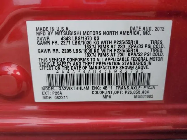 2013 MITSUBISHI OUTLANDER SPORT SE