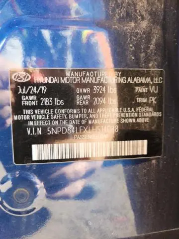 2020 HYUNDAI ELANTRA SEL  