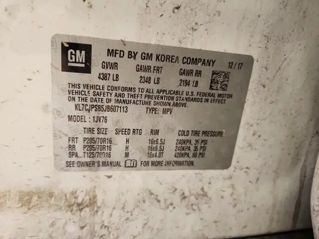 2018 CHEVROLET TRAX 1LT  