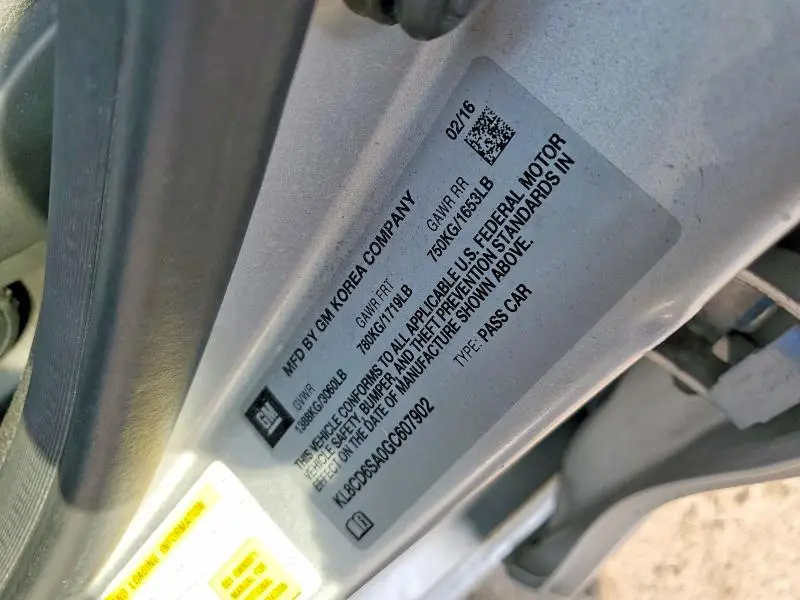 2016 CHEVROLET SPARK 1LT  